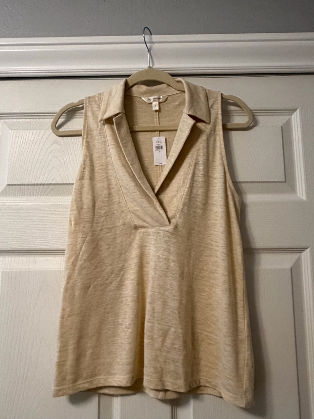 NWT Banana Republic Linen Sleeveless Collared Top
